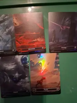 MTG Full Art Basic Land Lot 5 EOE - Island Swamp Forest Mountain Plains Foil - Image 3