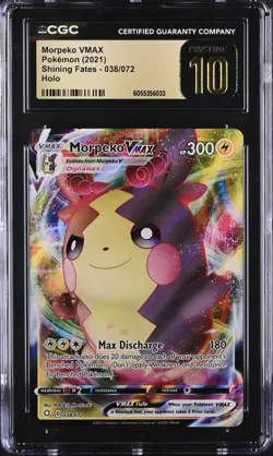 CGC 10 PRISTINE Morpeko VMAX 038/072 Shining Fates Full Art Holo Pokemon Card - Image 1
