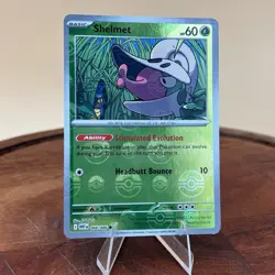 Shelmet 008/086 PokeBall Reverse Holo Pokemon TCG White Flare Scarlet and Violet - Image 1