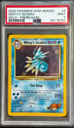 Pokemon Misty's Seadra Prerelease 009/132 WOTC 2000 Gym Heroes Promo Holo Rare! - Image 1