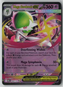 Mega Gardevoir ex 060/132 Pokemon TCG Me01: Mega Evolution Holo (Near Mint) NM - Image 1
