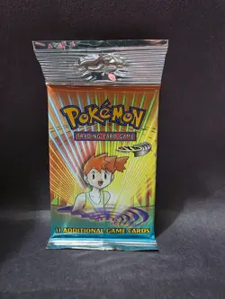 Pokemon Gym Heroes Booster Pack Misty Art SEALED Long Crimp VINTAGE WOTC - Image 1