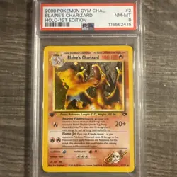Pokemon Blaine's Charizard 2/132 Holo 1st Edition Gym Challenge PSA 8 - Image 1