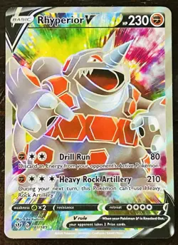 Rhyperior V - 181/189 Pokemon Darkness Ablaze Sword & Shield Full Art Card NM - Image 1