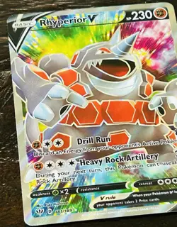 Rhyperior V - 181/189 Pokemon Darkness Ablaze Sword & Shield Full Art Card NM - Image 2