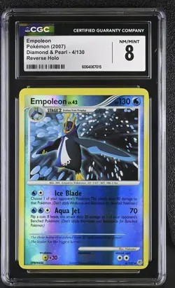 CGC 8 Empoleon 4/130 Reverse Holo Diamond & Pearl Pokemon Card - Image 1