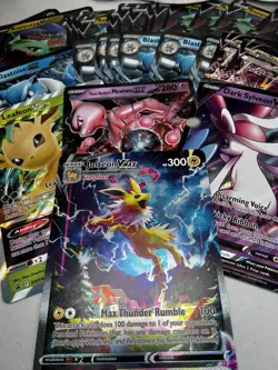 Jolteon VMAX Blastoise EX Rayquaza V Team Rocket Mewtwo 36 Jumbo Card Lot!!!! - Image 1