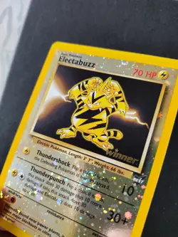 Pokemon Electabuzz Winner Stamp WOTC Best Promo Double Holo Swirl # 1 NM Card - Image 3