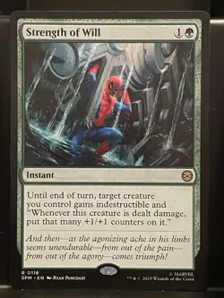 Strength of Will #118 NM/M MTG Spiderman Magic Card Green Rare - Image 1