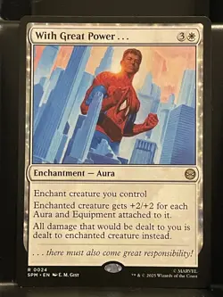 With Great Power #24 NM/M MTG Spiderman Magic Card White Rare - Image 1