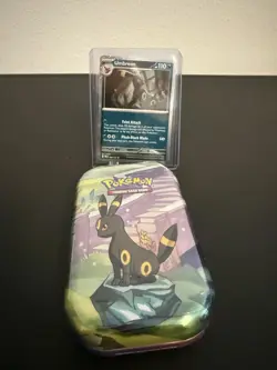 Pokemon Costco Prismatic Evolutions TCG Mini Tin Sealed + Umbreon Foil Card - Image 1