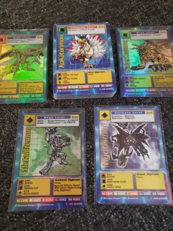 Old School Digimon Battle Series 1 & 2 Cards With Holos And Myotismon Gold Stamp - Image 1