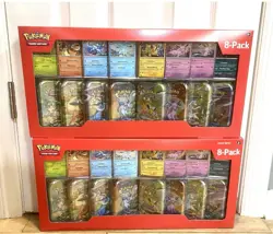 Pokemon Prismatic Evolutions 8 Mini-Tins w Promo Cards Costco - Lot Of 2 - Image 1