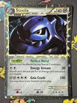 Steelix Prime 87/95 - 2010 HGSS Unleashed Set Pokemon Card TCG Holo Rare - LP/MP - Image 1