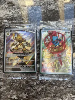 Pokemon TCG Mega Evolution Promo Cards Alakazam and Riolu Factory Sealed - Image 1