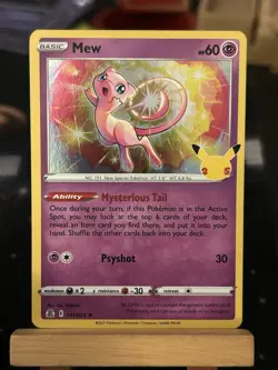 Mew # 011/025 Holo Rare 2021 Pokemon Card Celebrations 25th Anniversary NM 9 - Image 1