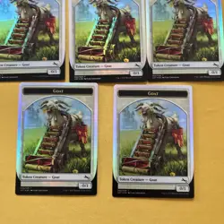 8x NM-Mint, English MTG Foil Goat Token - Foil Unstable Magic the Gathering - Image 3