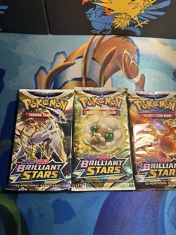 Pokemon Brilliant Stars Booster Packs Complete Art Set (4 Packs) - Image 2