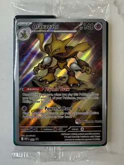 Pokemon Center Stamped Alakazam 009 Pokemon Mega Evolutions - ETB Promo Sealed - Image 1
