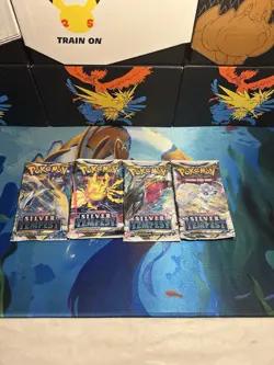 Silver Tempest x4 Packs - Pokemon Full Art Set SWSH Sealed Booster Pack Lot - Image 1