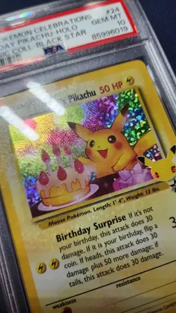 2021 POKEMON CELEBRATIONS CLASSIC COLLECTION #24 BIRTHDAY PIKACHU-HOLO PSA 10 - Image 1
