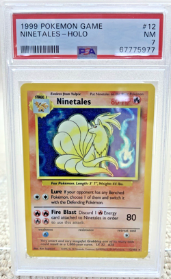 1999 Pokemon Ninetales Holo Shadowless PSA 7 NM #12 Trading Card - Image 1