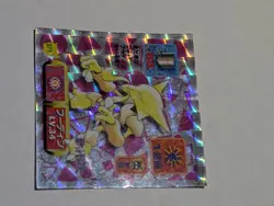 Pokemon Japanese Amada Sticker 1997 371 Alakazam Holo Kai - Image 3