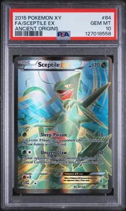 2015 Pokemon - XY Ancient Origins - Sceptile EX 84/98 Full Art - PSA 10 - Image 1