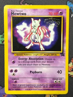 Mewtwo 3/54 Black Star Promo Vintage WOTC - Movie Promo - Pokemon TCG - MP - Image 1