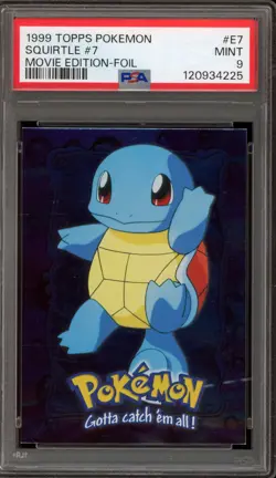 Pokemon Topps Squirtle Movie Edition Foil #E7 PSA 9 Mint - Image 1