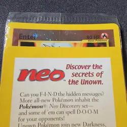 Sealed 2001 Entei Reverse Holo Pokemon Neo Discovery Black Star Movie Promo VTG - Image 3