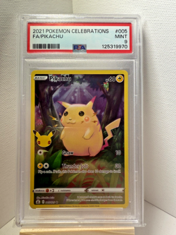 2021 Pokemon Pikachu 005/025 Celebrations Holo Full Art PSA 9 MINT (NEW CERT) - Image 1
