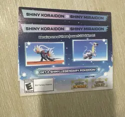ONE POKEMON SCARLET/VIOLET CODE SHINY MIRAIDON AND SHINY KORAIDON UNSCRATCHD - Image 1