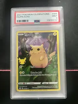 2021 Pokemon Pikachu 005/025 Celebrations Holo Full Art PSA 9 MINT - Image 1
