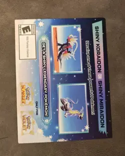 Pokemon Scarlet and Violet Shiny Koraidon OR Miraidon Gamestop Promo Card Code - Image 1