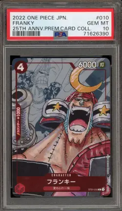 One Piece CCG Franky 25th Ann. Premium Card Coll. Japanese ST01-010 PSA 10 - Image 1