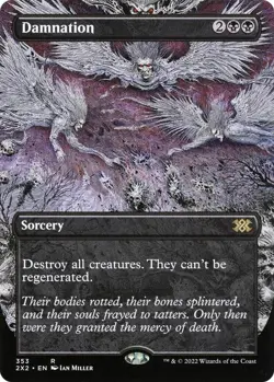 NM Borderless Foil Damnation, Double Masters, Magic the Gathering, 353 - Image 1