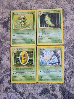 Pokemon Base Set 2 4 Pokemon Cards Non Holo MP - Image 1
