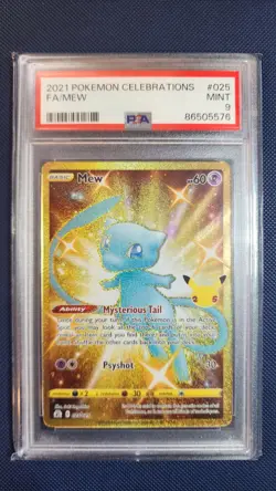 Pokemon Gold Mew 025/025 25th Anniversary Celebrations 2021 Full Art Rare PSA 9 - Image 2