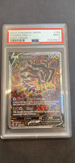 2022 POKEMON SWORD & SHIELD LOST ORIGIN #186 FULL ART/GIRATINA V - PSA 9 - Image 1