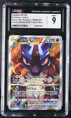 CGC 9 MINT Lucario VSTAR SWSH291 Black Star Promo Crown Zenith *018 Pokemon - Image 1