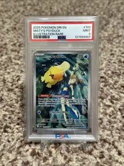 Misty's Psyduck 193/182 Illustration Rare Pokemon Destined Rivals PSA 9 English - Image 1