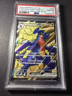 2025 POKEMON SVP EN-SV BLACK STAR PROMO #204 CYNTHIA'S GARCHOMP EX PSA 10 - Image 1