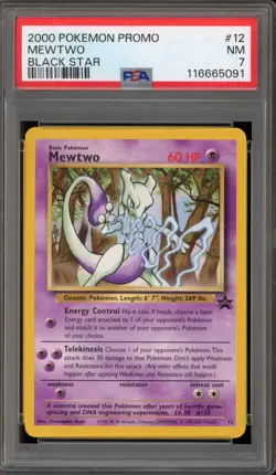 Pokemon Mewtwo Black Star Promo #12 PSA 7 - Image 1