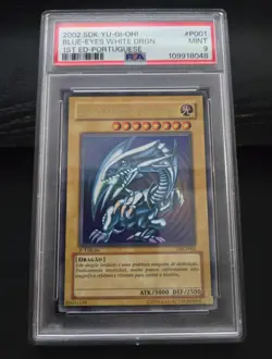 2002 Yu-Gi-Oh! Blue-Eyes White Dragon SDK DIK-P001 Ultra Rare 1st Edition PSA 9 - Image 1