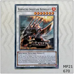 Rampaging Smashtank Rhynosaber - MP21-EN163 - Common 1st Edition Yugioh - Image 1