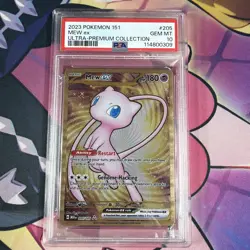 2023 Pokemon Mew ex Full Art 151 UPC Gold Metal Promo Card 205/165 PSA 10 GEM MT - Image 1