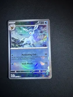 POKEMON TCG Prismatic Evolutions GLACEON Master Ball Reverse Holo Card 025/131 - Image 1