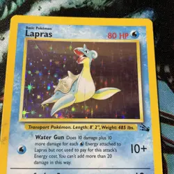 1999 Pokemon Fossil Lapras Holo 10/62 - Image 4