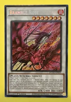 YuGiOh ~ Bramble Rose Dragon DOOD-EN039 ~ Secret Rare 1st Ed ~ Pack Fresh - Image 1